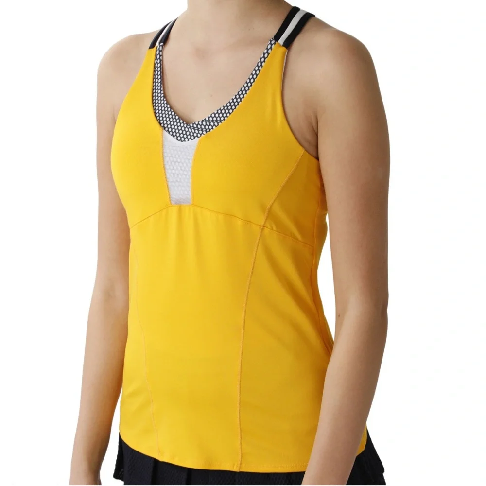Lucky in Love Vibrant Yellow Tank Top L - Picture 1 of 10